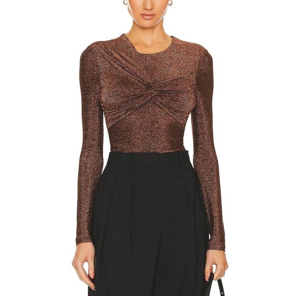 Significant Other Brown Metallic Blouse - Picture 1 of 4